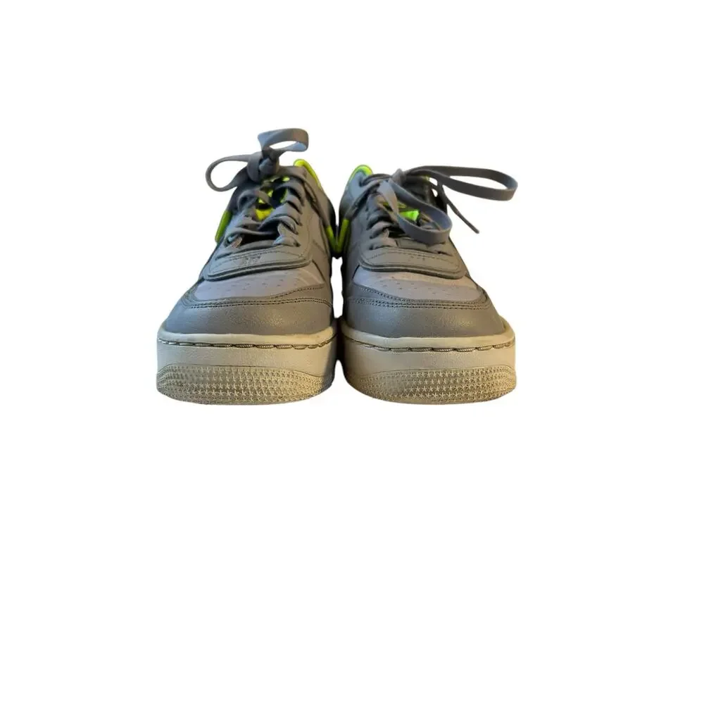 Nike Air Force 1 Shadow Atmosphere Grey Neon Green Reflective Logo Sneaker  8